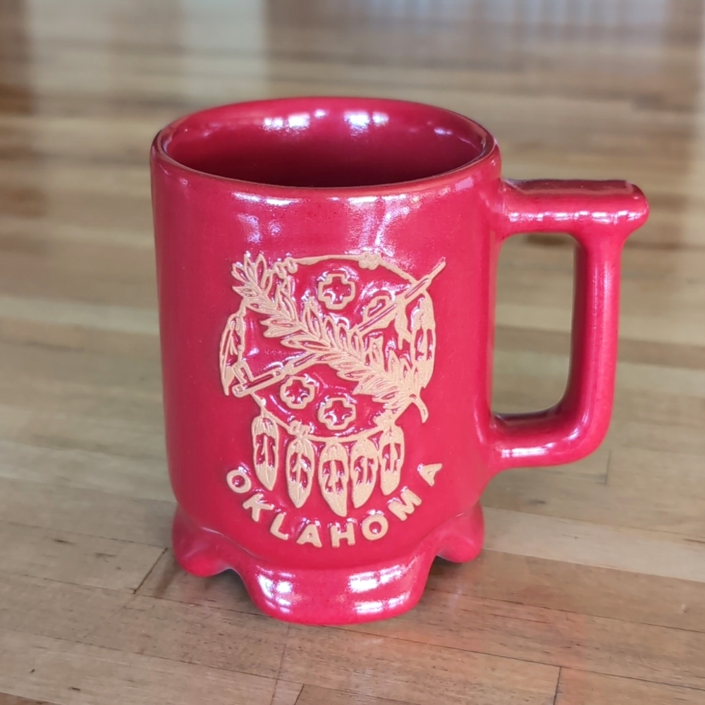 ♨️ Vintage Frankoma Pottery Oklahoma Red Coffee Mug